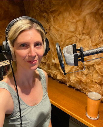 Voice artist Carla Jane McC recording at YES AUDIO